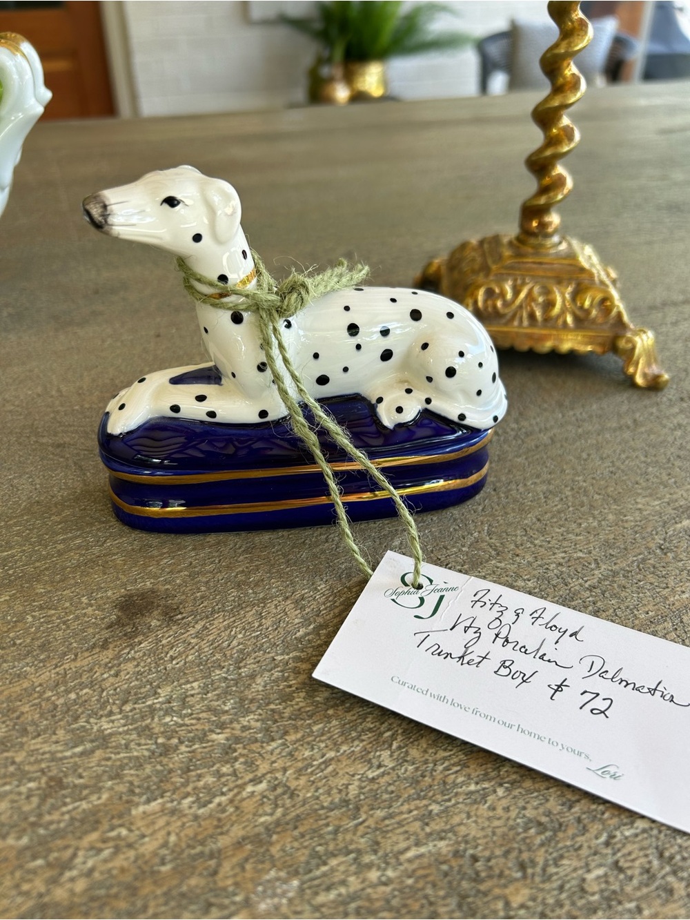 Vintage Fitz and Floyd Dalmation Trinket Box 💙🤍🖤